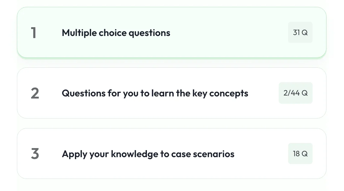 Variété de types de questions